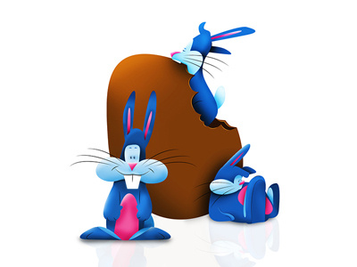 Easter Bunny character concept illustration