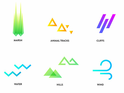 Thompson Island Icons design system fluorescent colors icon artwork icons