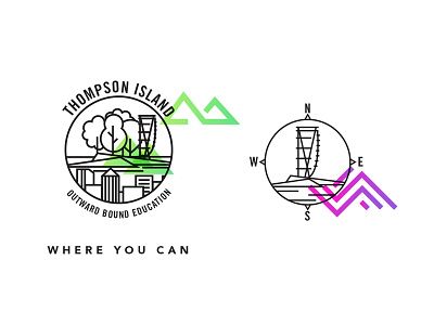 Thompson Island Family of Emblems brand and identity brand system branding emblem logo fluorescent colors logo