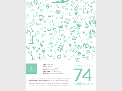 Necker Island | Senior Show branding identity illustrations pattern print senior show