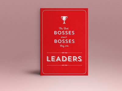 Card boss card leader postcard print quote