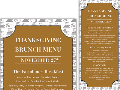 Thanksgiving Brunch Menu brunch collateral fall menu november print thanksgiving