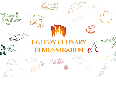 Holiday Culinary Demonstration book booklet cover demo food holiday ingredients print recipe