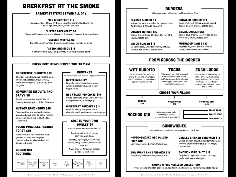 Smoke N Fire Menu by Irisi Tole on Dribbble