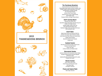 Thanksgiving Brunch 2015 brunch food hand drawings illustrations menu print sketches thanksgiving
