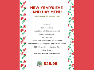 Mijem NYE Menu 2015 2016 menu nye print