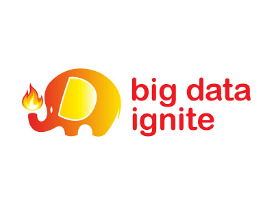 Big Data Ignite conference elephant flame idea logo