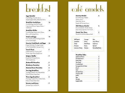 Cafe Menu breakfast cafe design food menu print restaurant sqaure