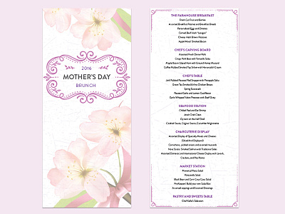 Mother's Day Brunch Menu brunch buffet casino design food menu prices print restaurant single page