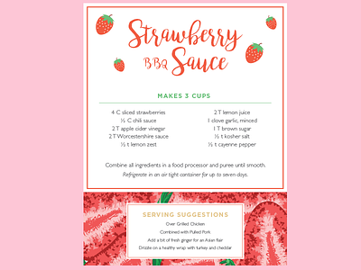 Strawberry BBQ Sauce Sign flyer food and beverage ingredients print recipe sauce sign strawberry