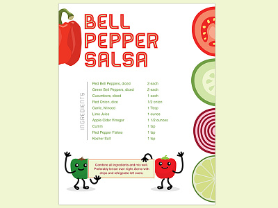 Bell Pepper Salsa flyer food and beverage ingredients print recipe sauce sign strawberry