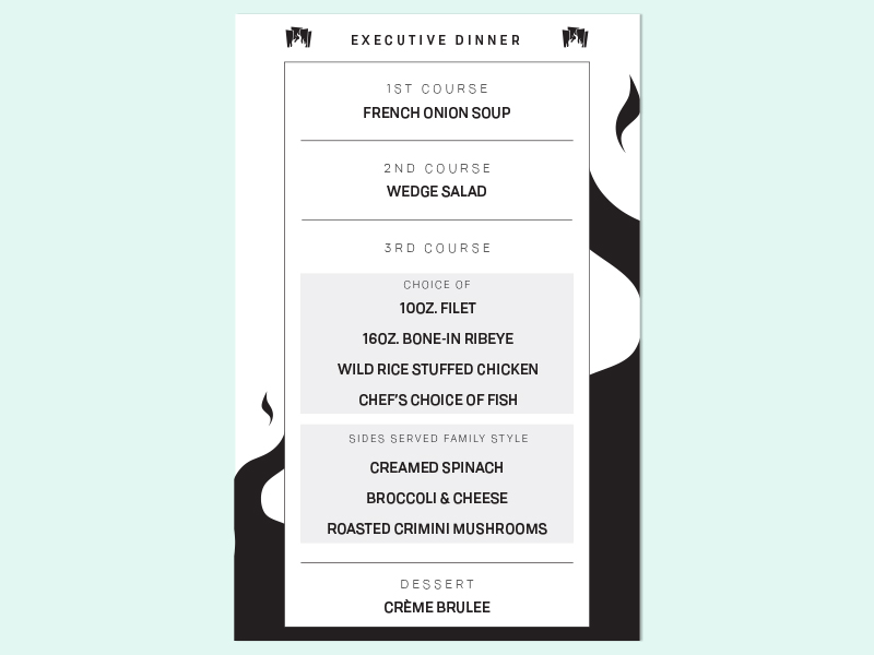 executive dining room menu