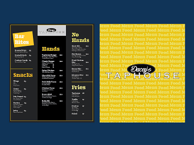 Dacey's Taphouse II beer menu print restaurant option 2 taphouse