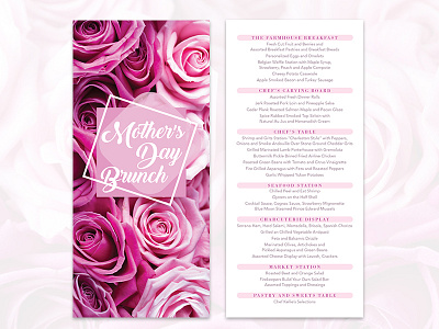 Mother's Day Menu brunch food lunch menu card mothers day menu print restaurant