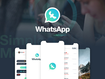 WhatsApp Rebranding UI/UX app branding chat chat app logo minimal rebranding redesign ui ui ux ux whatsapp