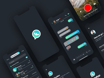 WhatsApp Rebranding UI/UX Dark mode app brand identity chat dark dark app dark mode dark theme dark ui mobile mobile ui rebranding redesign ui uiux ux whatsapp