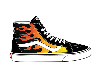 Vans Sk8 Flame fashion hypebeast illustration illustrator logo photoshop shoes sneaker vans
