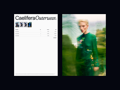 CaeliferaOuterwear—5 art direction branding layout typography