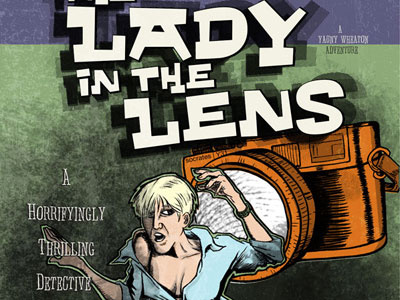 The Lady In The Lens camera cover art horror paperback cover pulp thrilling