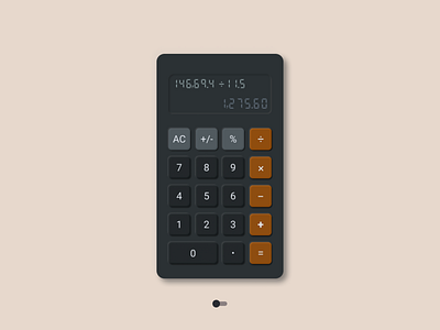 Neumorphic Calculator Dark Mode clean design minimal neumorphism typography ui