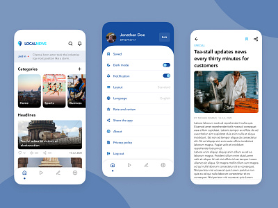 Local news app design
