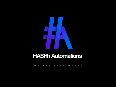 Hashh automations logo design gradient design illustration logo