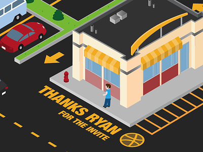 Isometric Fast Food debut illustrator isometric scene illustration