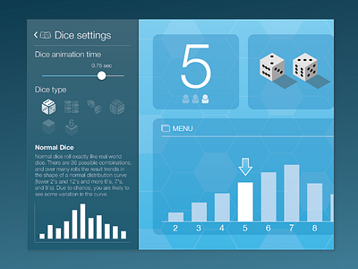 Dice Tracking iPad App charts dice illustrator ios isometric statistics