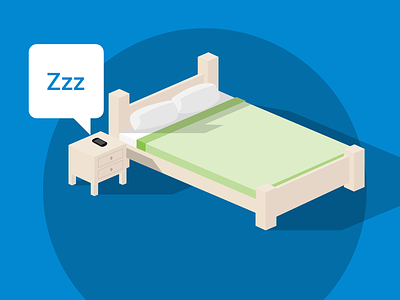 Android Sleep android bed isometric material design night sleeping zzz