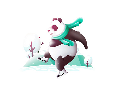 Skating Panda illustration
