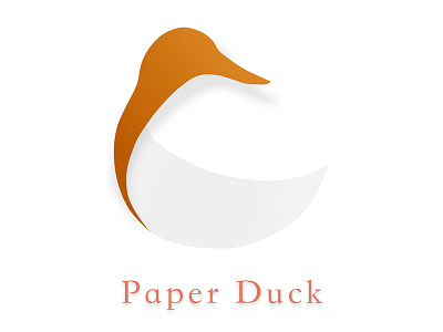 Paper Duck animal branding duck flat icon illustrator logo orange paper pixelmator shadows
