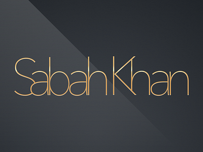 Sabah Khan Branding (Full Name) branding design fashion gold logo name thin typography
