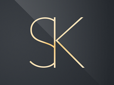 Sabah Khan Logo branding design fashion gold initials logo thin typography