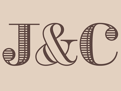 J & C ititial lettering type design wedding