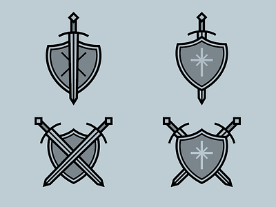 Something different badge icon design icons shield sword symbol