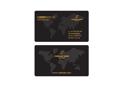 Black and Golden Color Business Card Template ai blue business business card card clean corporate creative design horizontal individual modern name name card psd vip card yellow