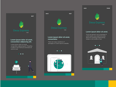 Desa Express - Dark Version - Onboarding Screen app dark design illustration ui ux