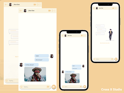 Simple Chat UI - Orange Pastel app design mobile pastel ui ux