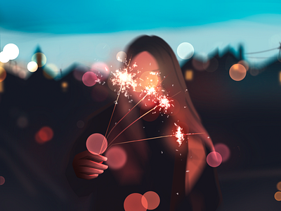 New Year Fireworks illustration