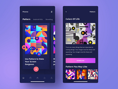 pixorus app design app apps apps design clean colorful colors concept design flat icons illustration ios ios app pattern pattern art pattern design typography ui ux uxui