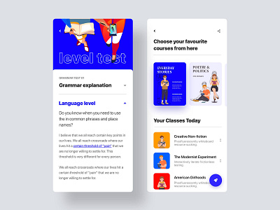 Online Language app android apps apps design clean concept design flat google illustration ios mobile mobile ui online learning play store product product design school ui ux ux design