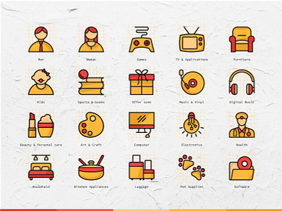 Coloured icons for e commerce app app icon art clean colours concept ecommerce flat free icon free icon set free icons icon sets illustraion illustration art minimal ui vector vector art vector illustration web icon