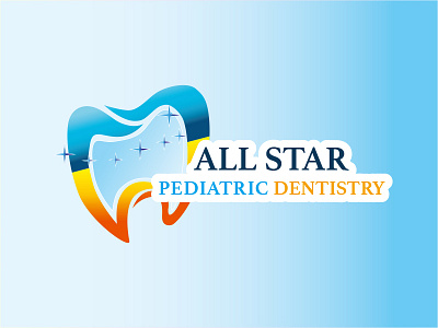 All Star Pediatric tipe of logo branding dental dentist design illustration label logo medical poster vector