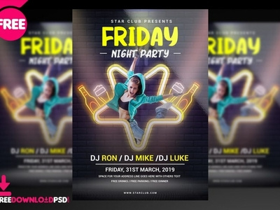 Friday Night Party Flyer PSD flyer friday night party friday night party flyer music party music party flyer night party night party flyer party party flyer