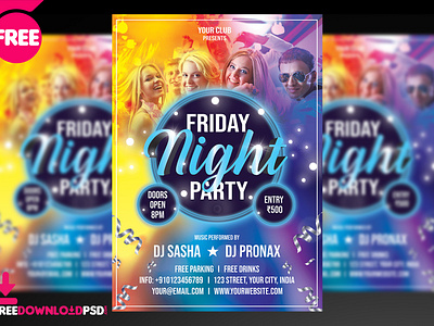 Friday Night Party Flyer PSD flyer friday night party friday night party flyer music party music party flyer night party night party flyer party party flyer