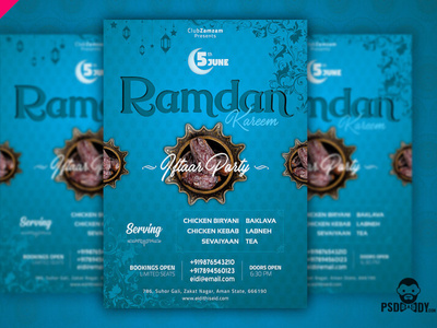 Ramdan Flyer Free PSD Template + Social Media