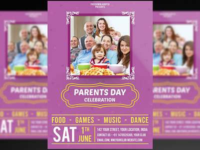 Parents day celebration flyer + Social media post