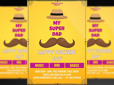 Father’s Day Flyer PSD + Social Media Post