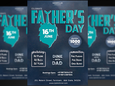 Father’s Day Flyer + Social Media Free PSD Template