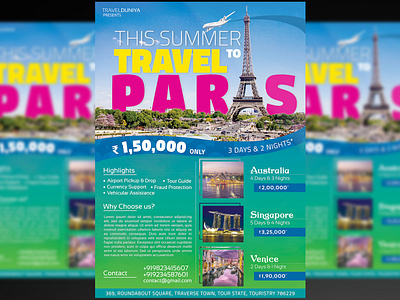 Travel Agency Flyer + Social Media Free PSD Template